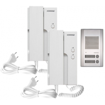 ZESTAW DOMOFONOWY COMMAX 2xUNIFON DP-2HPR + STACJA BRAMOWA DR-201AG 230V